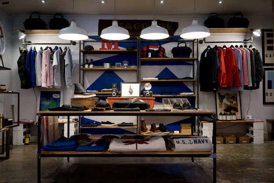 Specialty retail shop with apparel, bags, and curated goods